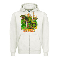 Oatmeal Heather St. Patrick's day lucky Saurus Zipper Hoodie - HowdyJamesFarm