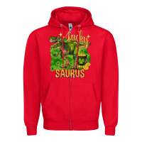 Red St. Patrick's day lucky Saurus Zipper Hoodie - HowdyJamesFarm