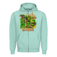 Seafoam St. Patrick's day lucky Saurus Zipper Hoodie - HowdyJamesFarm