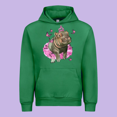 Baby Hippo With Tutu Urban Hoodie Designed By Lillyallendesigns