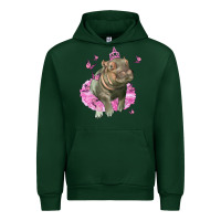 Forest Green Baby Hippo With Tutu Urban Hoodie - LillyAllenDesigns