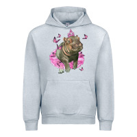 Heather Grey Baby Hippo With Tutu Urban Hoodie - LillyAllenDesigns