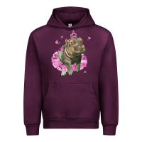 Mauve Wine Baby Hippo With Tutu Urban Hoodie - LillyAllenDesigns