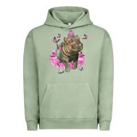 Pigment Oil Green Baby Hippo With Tutu Urban Hoodie - LillyAllenDesigns