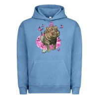 Pigment Pebble Blue Baby Hippo With Tutu Urban Hoodie - LillyAllenDesigns