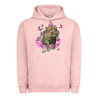 Pigment Salmon Baby Hippo With Tutu Urban Hoodie - LillyAllenDesigns