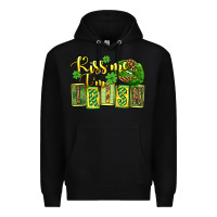 Black St. Patrick's Kiss me i am irish Premium Hoodie - OliviaCreatesArt