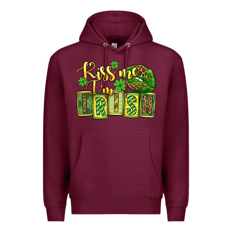 St. Patrick's Kiss Me I Am Irish Premium Hoodie by OliviaCreatesArt | Teevron