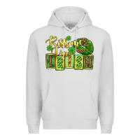 Dove Grey St. Patrick's Kiss me i am irish Premium Hoodie - OliviaCreatesArt