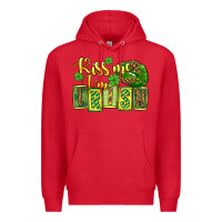 Red St. Patrick's Kiss me i am irish Premium Hoodie - OliviaCreatesArt