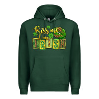 Sports Green St. Patrick's Kiss me i am irish Premium Hoodie - OliviaCreatesArt