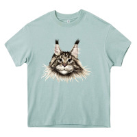 Arona Maine Coon Cat Face Heavy Core Tee - LillyAllenDesigns