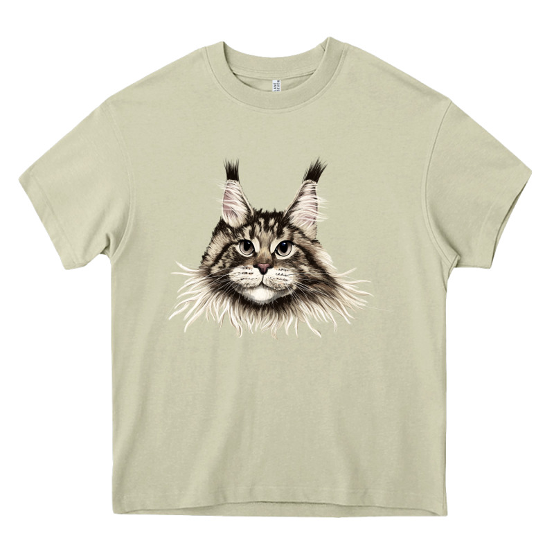 Maine Coon Cat Face Heavy Core Tee by LillyAllenDesigns | Teevron