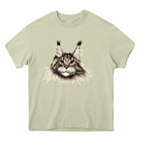 Mossy Maine Coon Cat Face Heavy Core Tee - LillyAllenDesigns