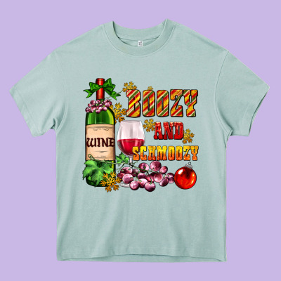Boozy And Schmoozy Heavy Core Tee Designed By Adodesignshop