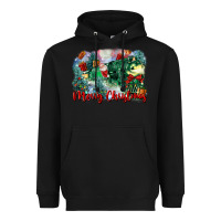 Black merry christmas santa polar express Heavyweight Hoodie - FaDigitalArtStudio