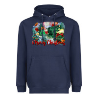 Navy merry christmas santa polar express Heavyweight Hoodie - FaDigitalArtStudio