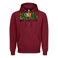 Burgundy Peace love St. Patrick's Day Zipper Hoodie - CowGirlArtShop