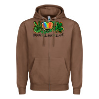 Chestnut Peace love St. Patrick's Day Zipper Hoodie - CowGirlArtShop