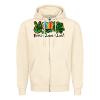 Sandshell Peace love St. Patrick's Day Zipper Hoodie - CowGirlArtShop