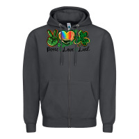 Smoke Peace love St. Patrick's Day Zipper Hoodie - CowGirlArtShop