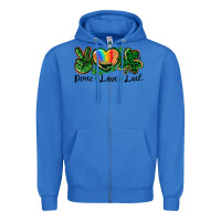 True Royal Peace love St. Patrick's Day Zipper Hoodie - CowGirlArtShop