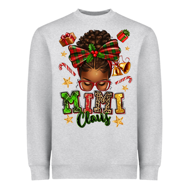 Mimi Claus Afro Messy Bun Heavyweight Sweatshirt by texasbilliewilder | Teevron