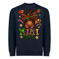 Navy mimi claus afro messy bun Heavyweight Sweatshirt - texasbilliewilder
