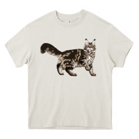 Cream Maine Coon Cat Heavy Core Tee - LillyAllenDesigns