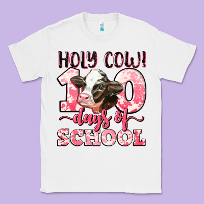 Holy Cow 100 Days Of School Classic Tee Designed By Lillyallendesigns