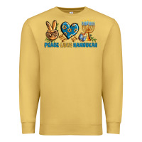 Antique Gold Peace Love Hannukah Premium Sweatshirt - BundleAndBundleShop