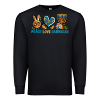 Black Peace Love Hannukah Premium Sweatshirt - BundleAndBundleShop