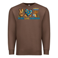 Chestnut Peace Love Hannukah Premium Sweatshirt - BundleAndBundleShop