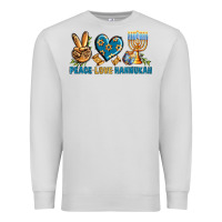 Dove Grey Peace Love Hannukah Premium Sweatshirt - BundleAndBundleShop
