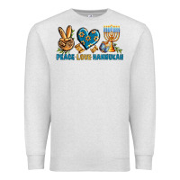 Oatmeal Heather Peace Love Hannukah Premium Sweatshirt - BundleAndBundleShop