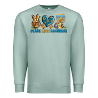 Seafoam Peace Love Hannukah Premium Sweatshirt - BundleAndBundleShop