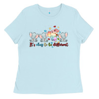 Baby Blue it's okay to be different Ladies Tee - MaliasSmallBusiness
