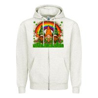 Oatmeal Heather St. Patrick's Day gnomies tumbler Zipper Hoodie - HowdyJamesFarm
