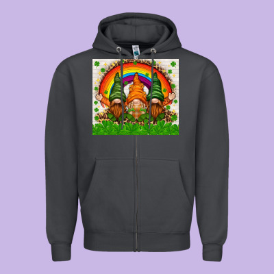 St. Patrick's Day Gnomies Tumbler Zipper Hoodie Designed By Howdyjamesfarm