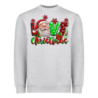 Heather Grey love christmas santa Heavyweight Sweatshirt - texasbilliewilder