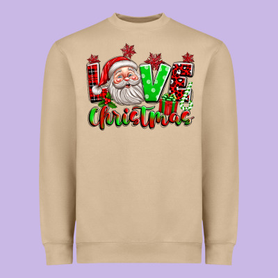 Love Christmas Santa Heavyweight Sweatshirt Designed By Texasbilliewilder