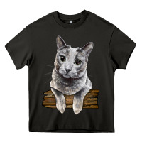 Asphalt Russian Blue Cat Face Heavy Core Tee - LillyAllenDesigns