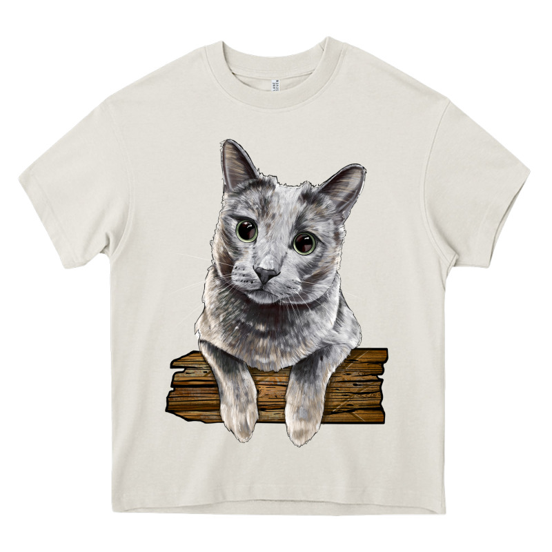 Russian Blue Cat Face Heavy Core Tee by LillyAllenDesigns | Teevron
