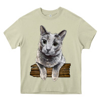 Mossy Russian Blue Cat Face Heavy Core Tee - LillyAllenDesigns
