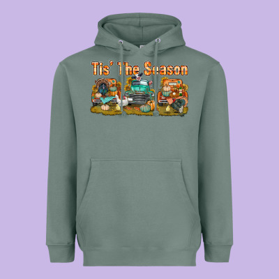 Thanksgiving Tis' The Season With Trucks Bbs Heavyweight Hoodie Designed By Bundleandbundleshop