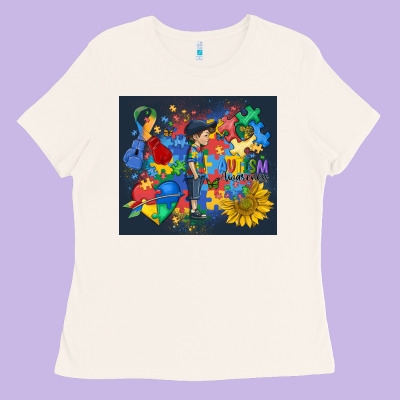 Autism Awareness Ladies Tee Designed By Maliassmallbusiness