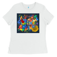 White autism awareness Ladies Tee - MaliasSmallBusiness