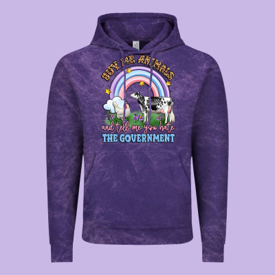 Buy Me Animals And Tell Me You Hate The Government Vintage Hoodie Designed By Lillyallendesigns