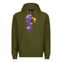 Army Green honey bee with lavender fa element Premium Hoodie - FaDigitalArtStudio
