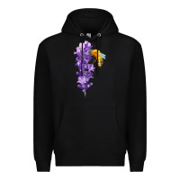 Black honey bee with lavender fa element Premium Hoodie - FaDigitalArtStudio
